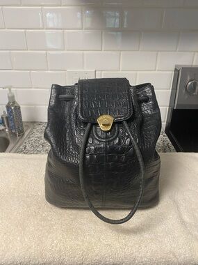 Brahmin Crocodile print backpack